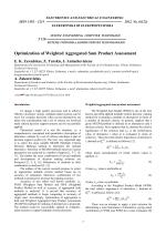 Optimization of Weighted Aggregated Sum Product Assessment