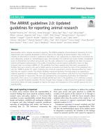 The ARRIVE guidelines 2.0: Updated guidelines for reporting animal research
