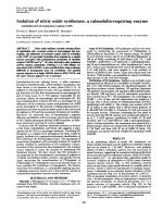 Isolation of nitric oxide synthetase, a calmodulin-requiring enzyme (endothelium-derived relaxing factor/arginine/cGMP)
