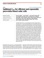 Sublimed C60 for efficient and repeatable perovskite-based solar cells