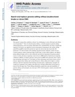 Search-and-replace genome editing without double-strand breaks or donor DNA