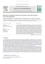 Reciprocal relationships between job resources, personal resources, and work engagement