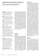 Stigmatisation of people with mental illnesses