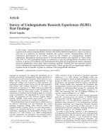 Survey of Undergraduate Research Experiences (SURE): First Findings