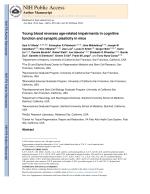 Young blood reverses age-related impairments in cognitive function and synaptic plasticity in mice