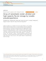 Array of nanosheets render ultrafast and high-capacity Na-ion storage by tunable pseudocapacitance