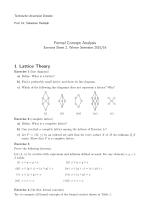 Formal Concept Analysis Exercise Sheet 2, Winter Semester 2015/16