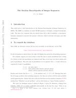 The On-Line Encyclopedia of Integer Sequences