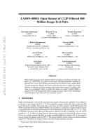LAION-400M: Open Dataset of CLIP-Filtered 400 Million Image-Text Pairs