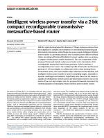 Intelligent wireless power transfer via a 2-bit compact reconfigurable transmissive-metasurface-based router