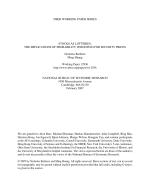 STOCKS AS LOTTERIES: THE IMPLICATIONS OF PROBABILITY WEIGHTING FOR SECURITY PRICES