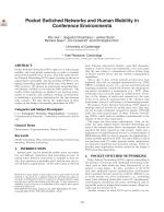 Pocket Switched Networks and Human Mobility in Conference Environments