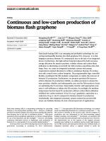 Continuous and low-carbon production of biomass flash graphene