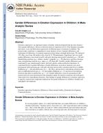Gender Differences in Emotion Expression in Children: A Meta-Analytic Review