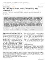 Noise and mental health: evidence, mechanisms, and consequences