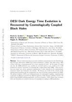 DESI Dark Energy Time Evolution is Recovered by Cosmologically Coupled Black Holes
