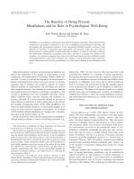 The Benefits of Being Present: Mindfulness and Its Role in Psychological Well-Being