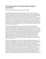 The transformation of society through broad-based organizations