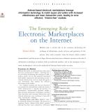 The Emerging Role of Electronic Marketplaces on the Internet