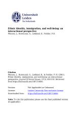 Ethnic identity, immigration, and well-being: an interactional perspective