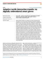Adaptive tactile interaction transfer via digitally embroidered smart gloves