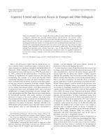 Cognitive Control and Lexical Access in Younger and Older Bilinguals