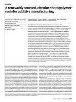 A renewably sourced, circular photopolymer resin for additive manufacturing