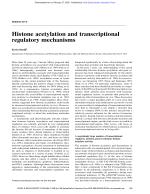 Histone acetylation and transcriptional regulatory mechanisms
