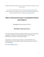 Effect of Hydroxychloroquine in Hospitalized Patients with COVID-19