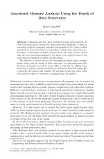 Amortised Memory Analysis Using the Depth of Data Structures