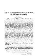 Über die Reaktionsgeschwindigkeit bei der Inversion von Rohrzucker durch Säuren.