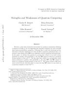 Strengths and Weaknesses of Quantum Computing