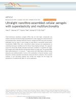 Ultralight nanofibre-assembled cellular aerogels with superelasticity and multifunctionality
