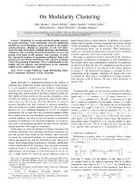 On Modularity Clustering