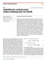 Antireflective vertical-cavity surface-emitting laser for LiDAR
