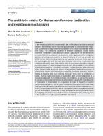 The antibiotic crisis: On the search for novel antibiotics and resistance mechanisms