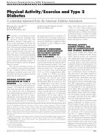 Physical Activity/Exercise and Type 2 Diabetes: A consensus statement from the American Diabetes Association
