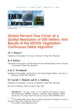 Global Percent Tree Cover at a Spatial Resolution of 500 Meters: First Results of the MODIS Vegetation Continuous Fields Algorithm