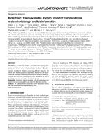 Biopython: freely available Python tools for computational molecular biology and bioinformatics