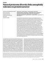 Natural proteome diversity links aneuploidy tolerance to protein turnover