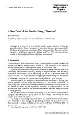 A New Proof of the Positive Energy Theorem