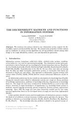 THE DISCERNIBILITY MATRICES AND FUNCTIONS IN INFORMATION SYSTEMS
