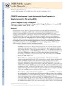 CRISPR Interference Limits Horizontal Gene Transfer in Staphylococci by Targeting DNA