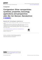 Corrigendum: Silver nanoparticles: synthesis, properties, toxicology, applications and perspectives (Adv. Nat. Sci: Nanosci. Nanotechnol. 4 033001)