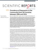 Prevalence of Depression in the Community from 30 Countries between 1994 and 2014