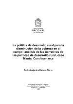 La política de desarrollo rural para la disminución de la pobreza en el campo: análisis de las narrativas de las políticas de desarrollo rural, caso Manta, Cundinamarca
