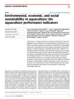 Environmental, economic, and social sustainability in aquaculture: the aquaculture performance indicators