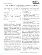 Reducing the Risks of Herbicide Resistance: Best Management Practices and Recommendations