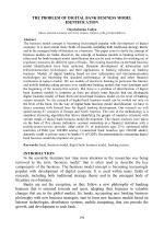 THE PROBLEM OF DIGITAL BANK BUSINESS MODEL IDENTIFICATION