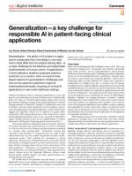 Generalization—a key challenge for responsible AI in patient-facing clinical applications
